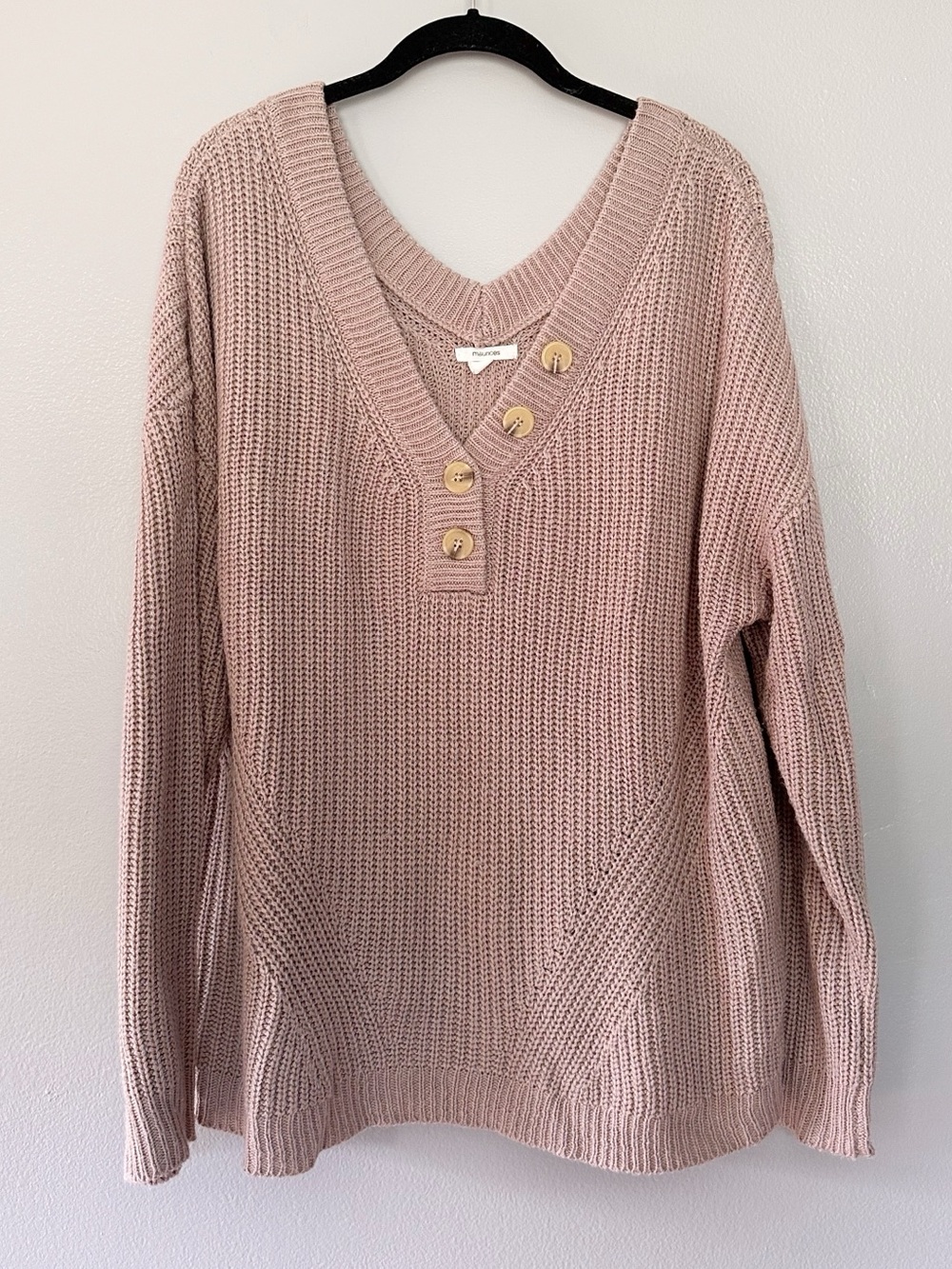 Maurices Plus Size Solid Highland Henley Sweater size XXL